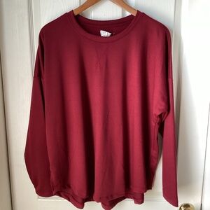 MAURICES: maroon longsleeve pullover 1X